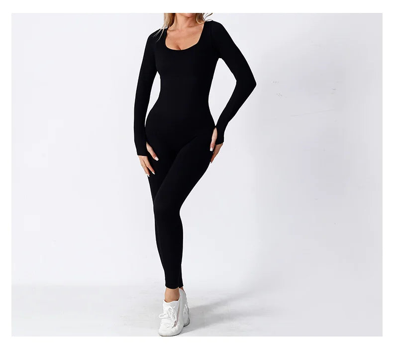 Seamless Yoga Jumpsuit Long Sleeve