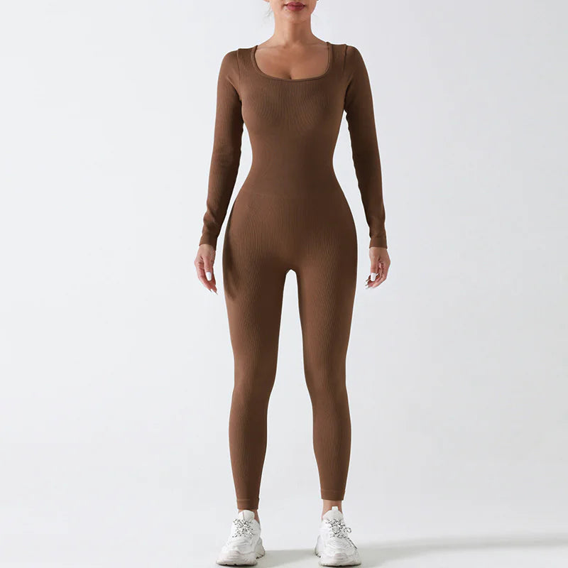 Seamless Yoga Jumpsuit Long Sleeve